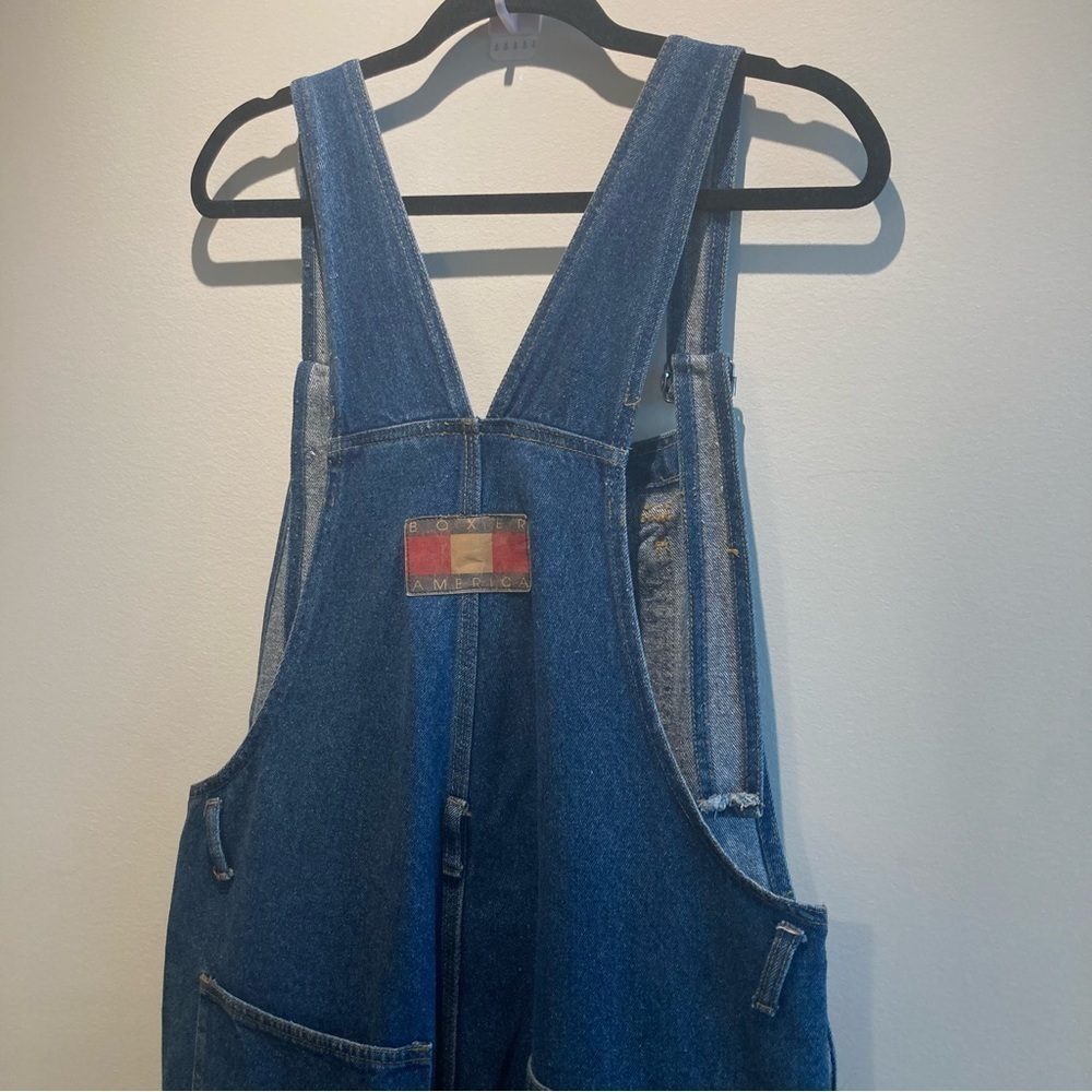 BOXER AMERICAN Sz L  Carpenter Style Mid Wash Overalls - Picture 7 of 13